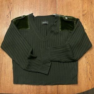 Zadig & Voltaire Green Sweater with Velvet Accents